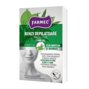 Farmec Benzi Depilatoare Fata Ceara Gel Ceai Si Bambus 20buc