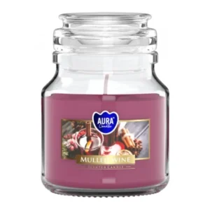 Lumanare Parfumata, Borcan, Aura, Vin Fiert, Timp de Ardere 28 Ore