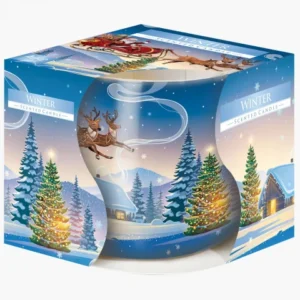 Lumanare Parfumata in Pahar Imprimat, Aura, Iarna