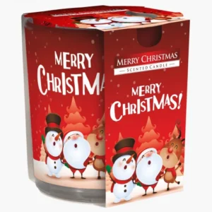 Lumanare Parfumata in Pahar Imprimat, Aura, Merry Christmas