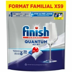 Detergent Capsule pentru Masina de Spalat Vase, Finish, Quantum All in 1, 59 buc