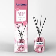 Odorizant de Camera cu Betisoare, Aeroma, Bubble Gum, 125 ml